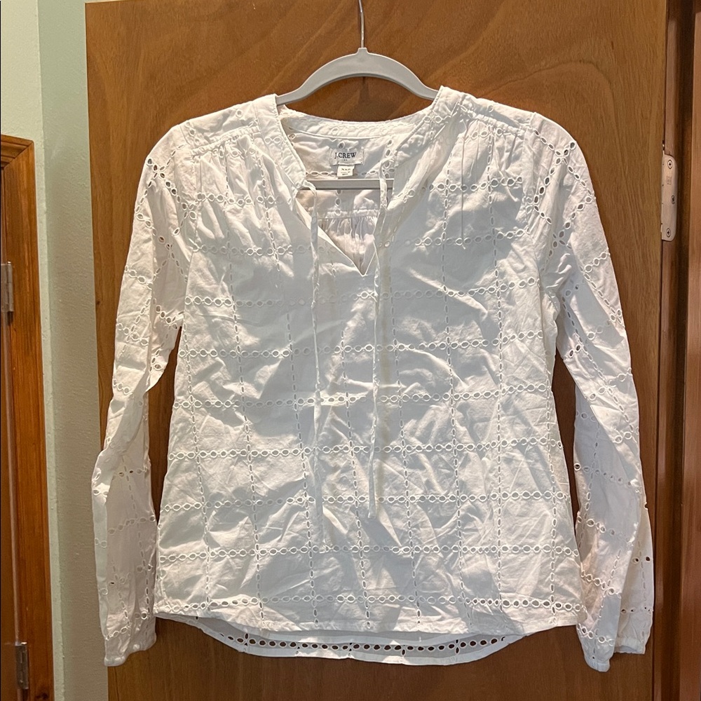 White Eyelet Blouse JCrew NWOT